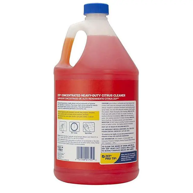 Alt view image 2 of 7 - Heavy-Duty Citrus Degreaser Cleaner Concentrate - 1 Gallon (1 Unit) ZUCIT128 - Restaurant Grade Degreaser and Cleaner Removes Oil, Grease, Adhesive, and Kitchen Soil