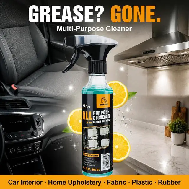 Alt view image 2 of 7 - 300ml Large Capacity All Purpose Degreaser for Car and House, Lemon Scent All Purpose Cleaner, Quick Stain Removal Heavy-Duty Cleaning Spray