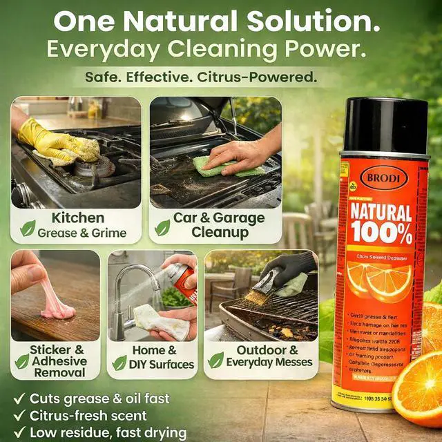 Alt view image 3 of 7 - Natural100 Industrial Citrus Degreaser Spray, Instantly Removes Grease, Oil & Adhesive, 27Kv Electrical-safe, Trusted on Metal, Engines, Motors, Tools, Concrete & More