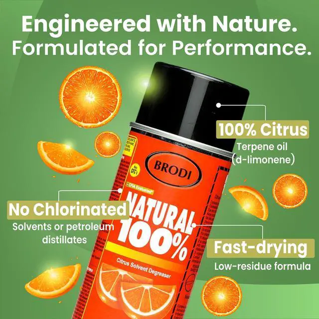 Alt view image 2 of 7 - Natural100 Industrial Citrus Degreaser Spray, Instantly Removes Grease, Oil & Adhesive, 27Kv Electrical-safe, Trusted on Metal, Engines, Motors, Tools, Concrete & More