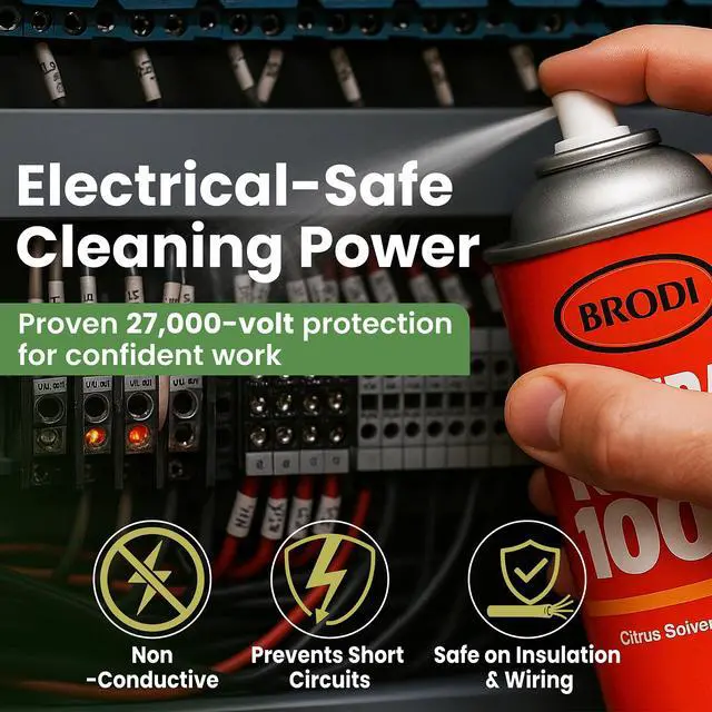 Alt view image 5 of 7 - Natural100 Industrial Citrus Degreaser Spray, Instantly Removes Grease, Oil & Adhesive, 27Kv Electrical-safe, Trusted on Metal, Engines, Motors, Tools, Concrete & More