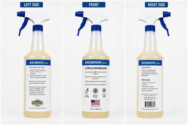 Alt view image 7 of 7 - Citrus Degreaser and Kitchen Grease Cleaner, Heavy Duty Natural Citrus Formula for BBQ Grills, Stovetops, Cabinets, Autos and Outdoor Surfaces, Fast Acting Best Kitchen Degreaser (32 oz)