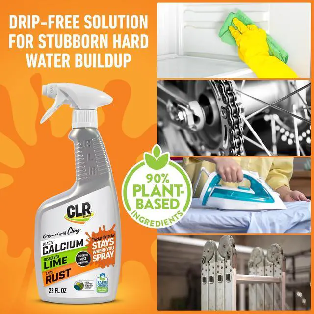 Alt view image 2 of 7 - Brands Calcium, Lime & Rust Remover with Cling, 22 oz. Spray Bottle, Adheres to Hard-to-Reach Surfaces, Blasts Calcium, Dissolves Lime Deposits, Zaps Stubborn Rust Stains and Hard Water Deposits
