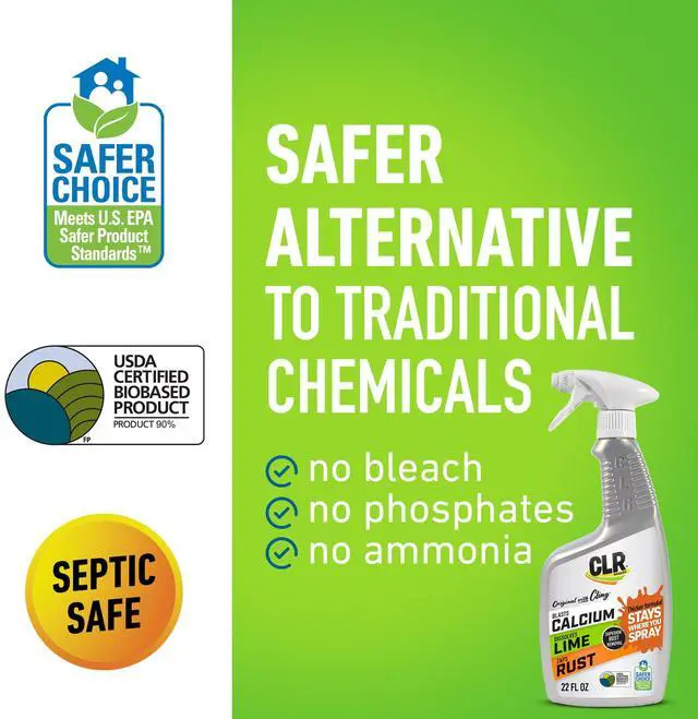 Alt view image 3 of 7 - Brands Calcium, Lime & Rust Remover with Cling, 22 oz. Spray Bottle, Adheres to Hard-to-Reach Surfaces, Blasts Calcium, Dissolves Lime Deposits, Zaps Stubborn Rust Stains and Hard Water Deposits