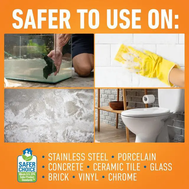 Alt view image 4 of 7 - Brands Calcium, Lime & Rust Remover with Cling, 22 oz. Spray Bottle, Adheres to Hard-to-Reach Surfaces, Blasts Calcium, Dissolves Lime Deposits, Zaps Stubborn Rust Stains and Hard Water Deposits
