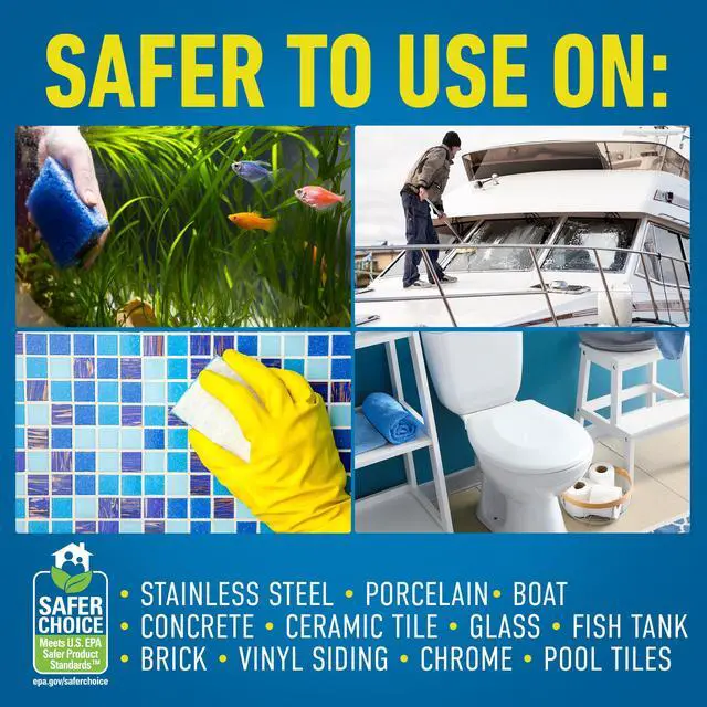 Alt view image 3 of 7 - Brands Calcium, Lime & Rust Remover Free & Clear, No Dyes or Fragrances, Gentle Lime and Bathroom Descaler, Removes Hard Water Stains and Rust Deposits, 42 Oz Bottle