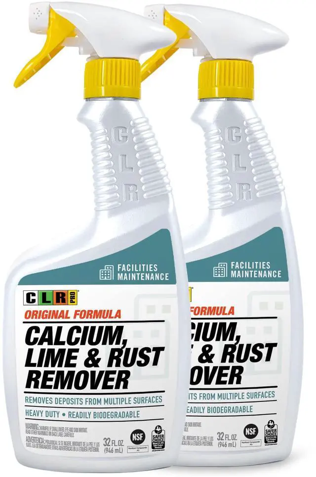 Main image of PRO Calcium, Lime & Rust Remover, 32 oz. Spray Bottle, Pack of 2, Quickly Removes Calcium, Lime, Hard Water Deposits and Surface Rust Stains