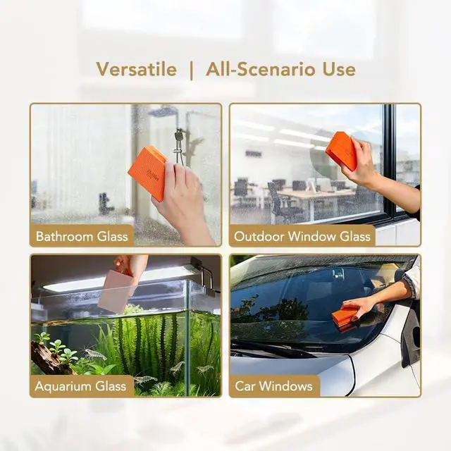 Alt view image 6 of 7 - Limescale Eraser for Glass, Professional Hard Water Stain Remover Tool for Windows, Shower Screens and Mirrors, Non-Chemical Abrasive Cleaning Block