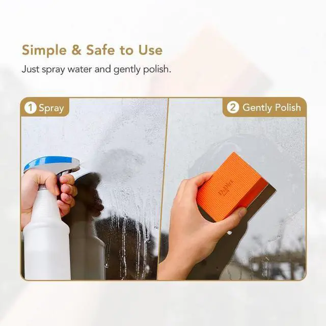 Alt view image 7 of 7 - Limescale Eraser for Glass, Professional Hard Water Stain Remover Tool for Windows, Shower Screens and Mirrors, Non-Chemical Abrasive Cleaning Block
