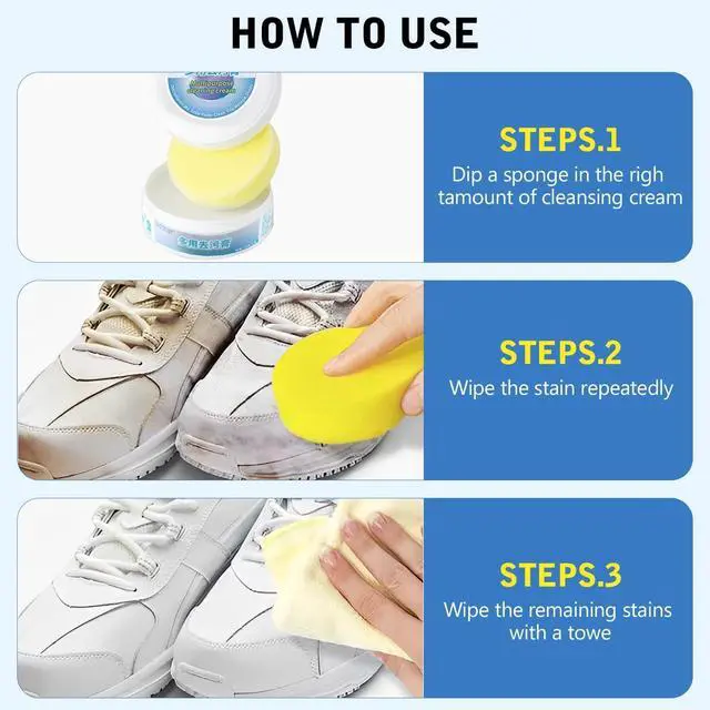 Alt view image 2 of 7 - 2PCS Multi-Functional Cleaning and Stain Removal Cream,Multi Purpose with Sponge, White Cleaner, Shoes Decontaminate Solid Paste