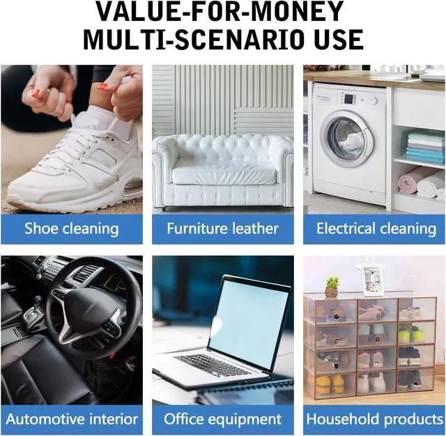Alt view image 4 of 7 - 2PCS Multi-Functional Cleaning and Stain Removal Cream,Multi Purpose with Sponge, White Cleaner, Shoes Decontaminate Solid Paste
