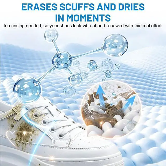 Alt view image 4 of 7 - White Shoe Cleaner Cream, Multipurpose No-Wash Solid Cleaning Paste with Sponge Removes Stains, Multipurpose White Shoes Clean Cream for Leather Sneakers Soles-2PCS