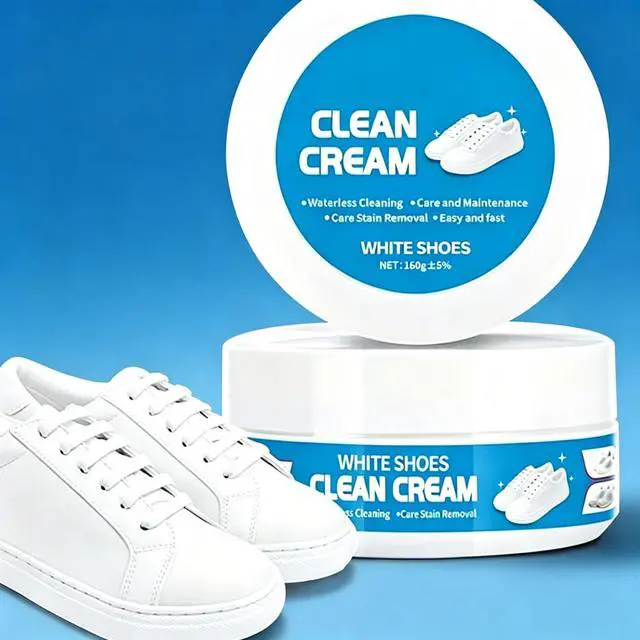 Alt view image 2 of 6 - White Shoe Cleaner Cream, Multipurpose No-Wash Solid Cleaning Paste with Sponge, Removes Stains & Dirt, White Shoes Clean Cream for Leather Sneakers Soles Canvas(2Pcs)