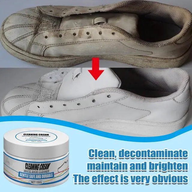 Alt view image 5 of 7 - Multipurpose White Shoe Cleaner Cream - Remove Stains Shoe Cream No Need to Wash Solid with Sponge for Leather, Silicone, Car Interiors