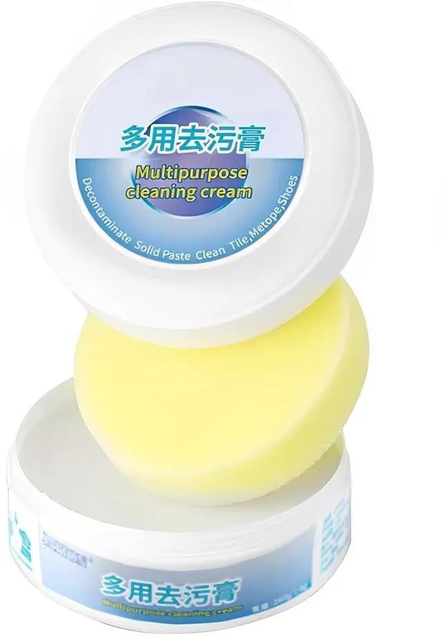 Main image of RUOQI Multi-Functional Cleaning and Stain Removal Cream With Sponge, 2023 New Multipurpose Cleaning Cream, White Shoe Cleaning Cream, White Shoe Cleaner, Decontaminate Solid Paste