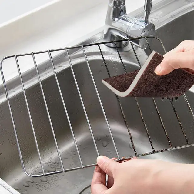 Alt view image 2 of 6 - Carborundum Sponge Nano Emery Sponges Caspian Stone Pot Clean Brush Rust Eraser Grit Scouring Pads Pot Cleaning Pads with Carborundum Washing Kitchen Cleaner Tool 8pc