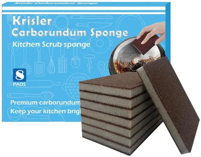 Main image of Carborundum Sponge Nano Emery Sponges Caspian Stone Pot Clean Brush Rust Eraser Grit Scouring Pads Pot Cleaning Pads with Carborundum Washing Kitchen Cleaner Tool 8pc