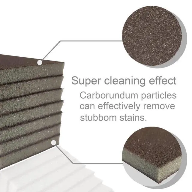Alt view image 4 of 6 - Carborundum Sponge Nano Emery Sponges Caspian Stone Pot Clean Brush Rust Eraser Grit Scouring Pads Pot Cleaning Pads with Carborundum Washing Kitchen Cleaner Tool 8pc