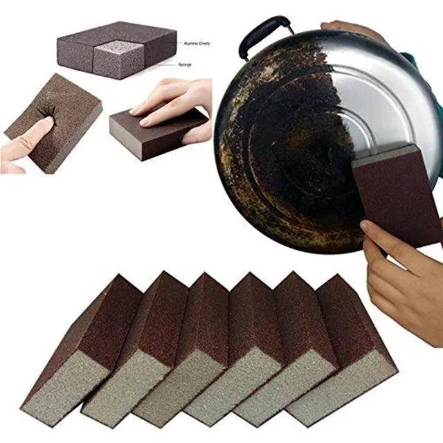 Alt view image 3 of 4 - 6 Pcs Heavy Duty Scrub Sponge Magic Emery Sponge Brush,Nano Emery Sponge&Cleaning SpongeCleaning Brushes for Household useDark Brown