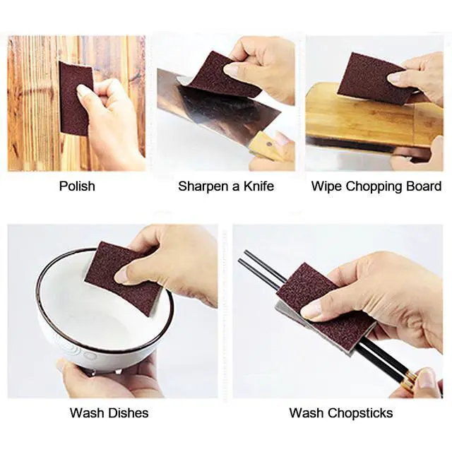Alt view image 5 of 7 - 20pcs Nano Carborundum Sponge, Emery Sponge Brush Clean Eraser Scrub, Kitchen Magic Cleaning Sponge for Removing Rust Cleaning Pots and Pans, Household Cleaning Tool