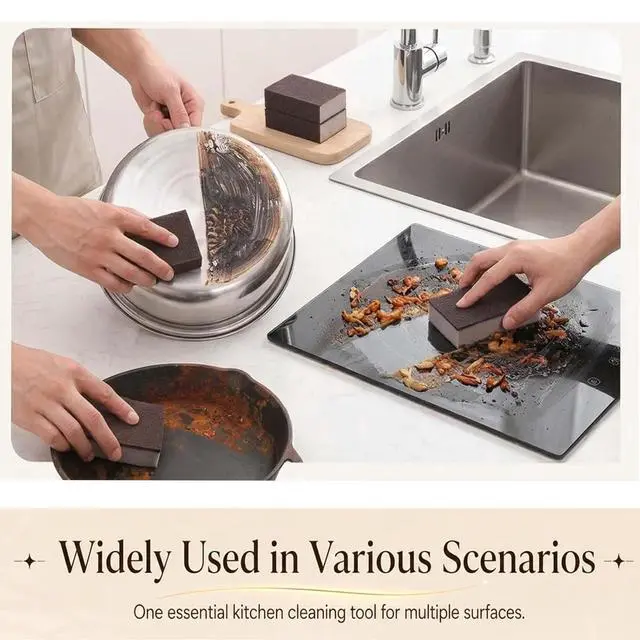Alt view image 2 of 6 - Magic Emery Cleaning Sponge Nano Carborundum Sponge Scrub Pad Pot Scrubber for Removing Rust Cleaning Pots and Pans