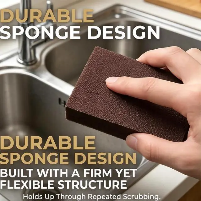 Alt view image 4 of 6 - Magic Emery Cleaning Sponge Nano Carborundum Sponge Scrub Pad Pot Scrubber for Removing Rust Cleaning Pots and Pans