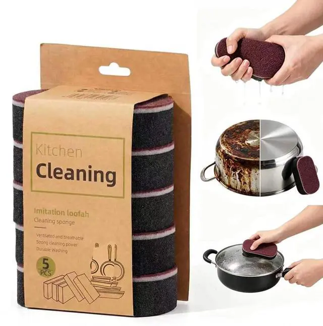 Main image of 5 Pack Magic Sponges Cleaning Eraser, Carborundum Sponge, Multi-Functional Cleaning Sponges, Rust Foam Cleaning EraserSuitable for pots, Kitchen, Tiled Wall and Sink