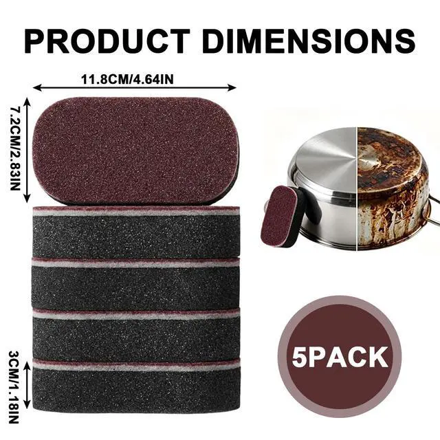 Alt view image 2 of 7 - 5 Pack Magic Sponges Cleaning Eraser, Carborundum Sponge, Multi-Functional Cleaning Sponges, Rust Foam Cleaning EraserSuitable for pots, Kitchen, Tiled Wall and Sink