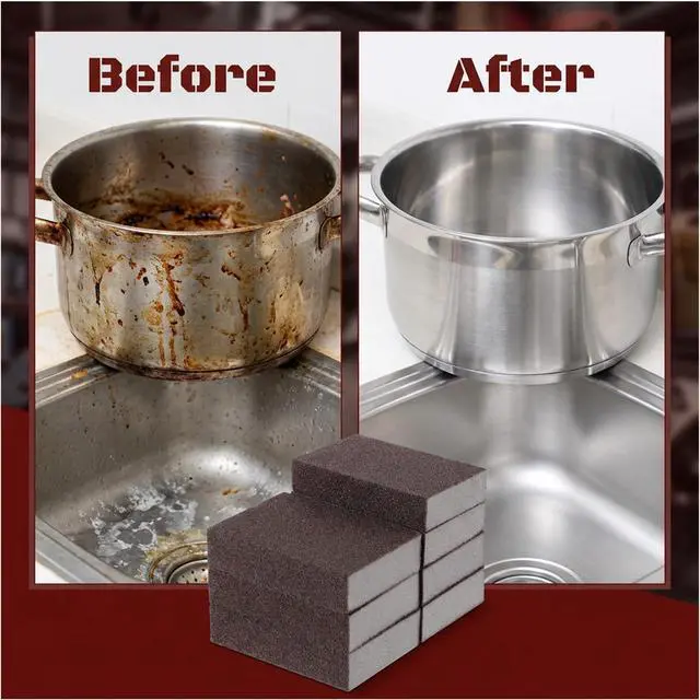 Alt view image 6 of 7 - 6Pcs Nano Sponge Rust Stone Pot Cleaner for Bottom of Pans Nano Scratch
