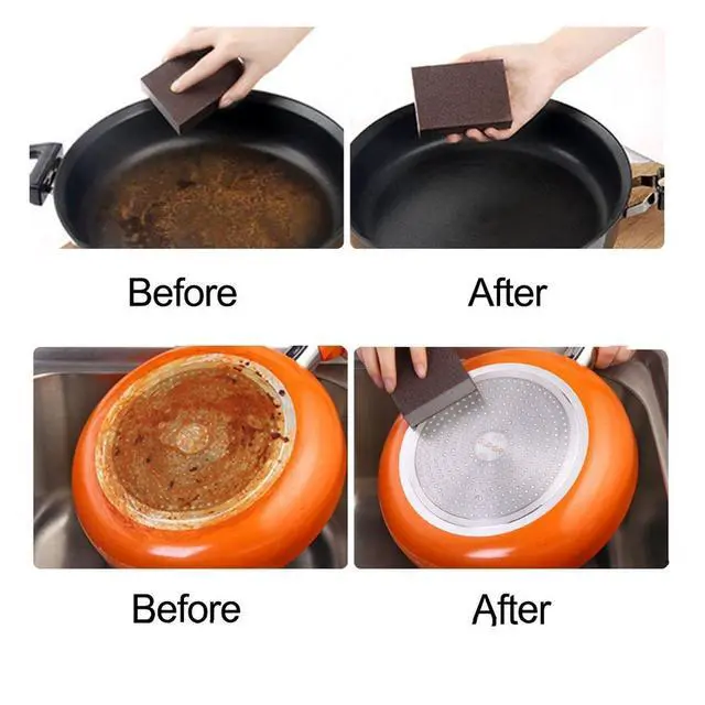 Alt view image 2 of 5 - 10 Pack Carborundum Sponges Nano Magic Emery Cleaning Sponge Rust Sponge for Pots and Pans Rust Remover Carborundum Nano Sponge