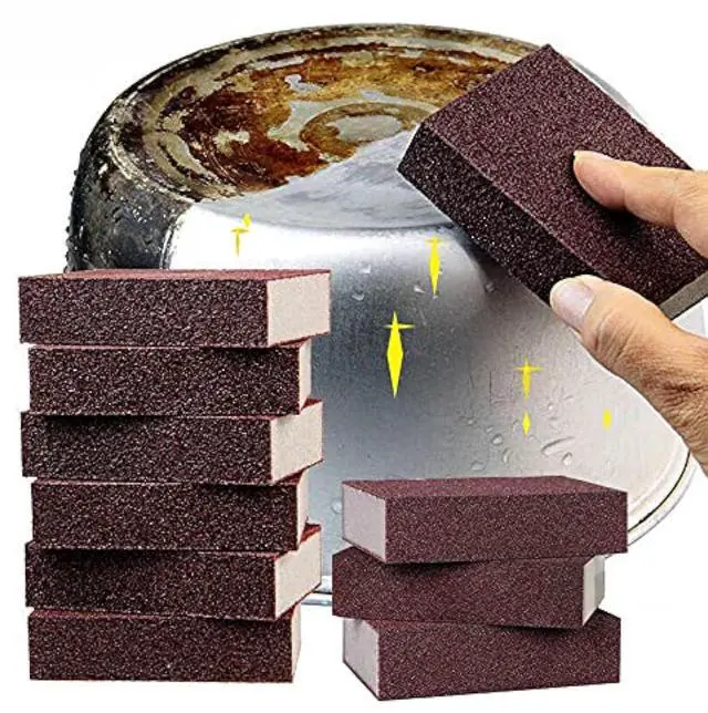 Main image of 10 Pack Nano Carborundum Sponges Elite Nano Emery Sponges Cleaning Pads Carborundum Brusher and Rust Sand Scrubbers for Kitchen Cleaning Pots and Pans