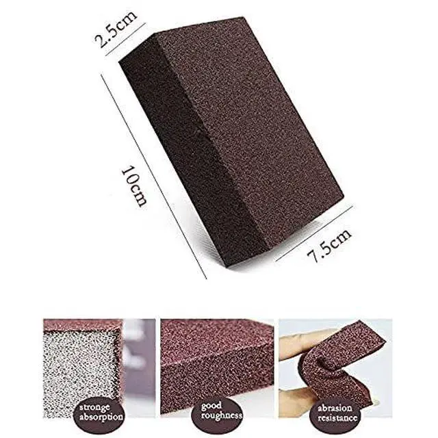 Alt view image 3 of 6 - 10 Pack Nano Carborundum Sponges Elite Nano Emery Sponges Cleaning Pads Carborundum Brusher and Rust Sand Scrubbers for Kitchen Cleaning Pots and Pans
