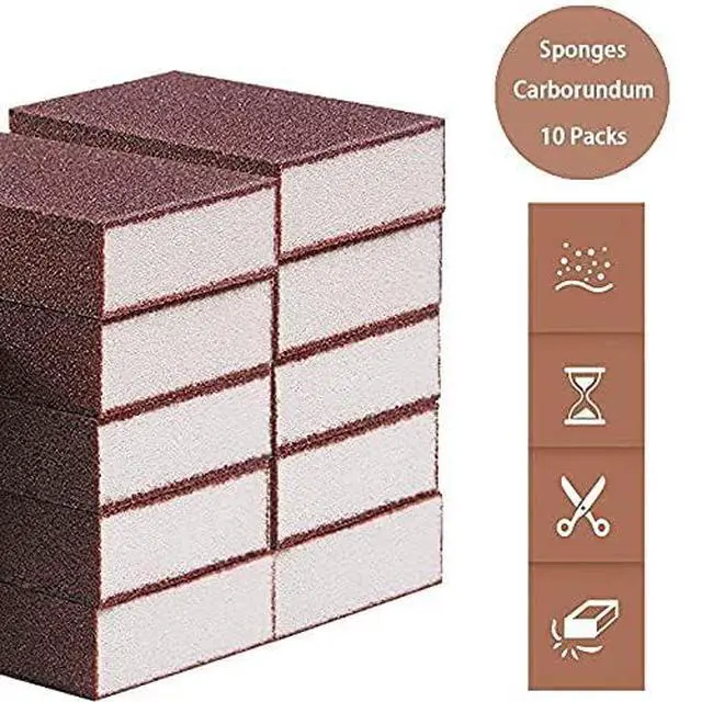 Alt view image 4 of 6 - 10 Pack Nano Carborundum Sponges Elite Nano Emery Sponges Cleaning Pads Carborundum Brusher and Rust Sand Scrubbers for Kitchen Cleaning Pots and Pans