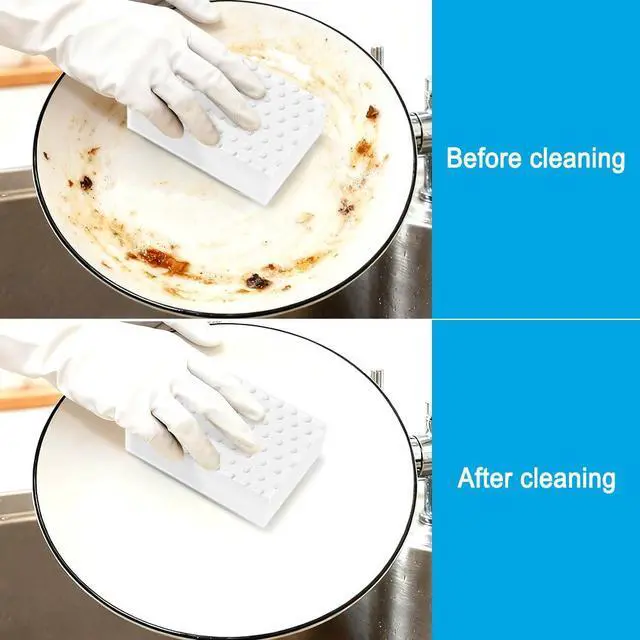 Alt view image 5 of 6 - 10 Pack Magic Sponge Eraser 3X Thick and Long Lasting Melamine Cleaning Sponges in Bulk - Multi Surface Scrubber Foam Cleaning Pads - Bathtub, Floor, Baseboard, Bathroom, Wall Cleaner 3.9*2.5*1.1in