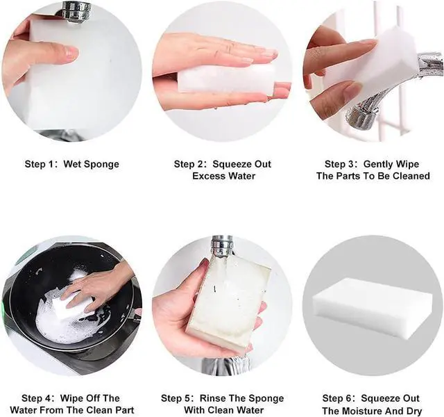 Alt view image 4 of 6 - 50 Pack Magic Cleaning Sponges Eraser,Multi-Functional Premium Melamine Sponge Foam Cleaning Pads,Dish,Household Cleaning Scrub Sponge for Kitchen,Furniture,Bathroom