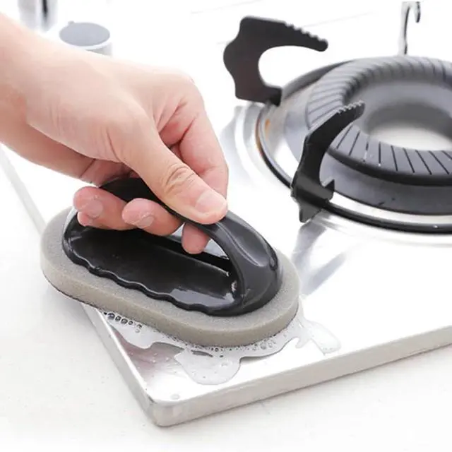 Alt view image 5 of 7 - Magic Carborundum Sponge - 8pcs Pot Cleaner for Bottom of Pans,Emery Pot Scrubbers,Carborundum Sponge,Magic Sponge Brush with Handle