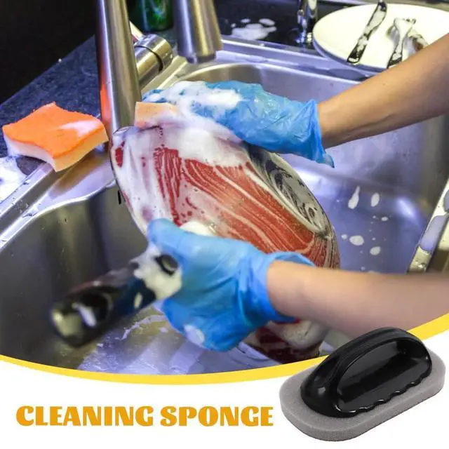 Alt view image 6 of 7 - Magic Carborundum Sponge - 8pcs Pot Cleaner for Bottom of Pans,Emery Pot Scrubbers,Carborundum Sponge,Magic Sponge Brush with Handle