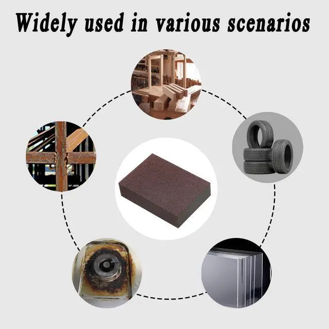 Alt view image 3 of 6 - 6 Pack Carborundum Nano Emery Sponge, Sanding Sponge Block, Rust Remover Tool, Household Cleaning Tools, Kitchen Cleaning Sponge, Grit 90