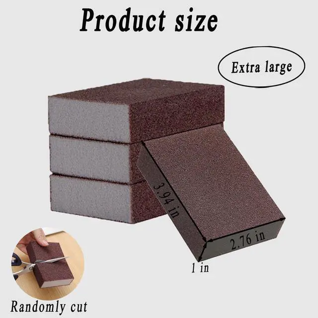 Alt view image 5 of 6 - 6 Pack Carborundum Nano Emery Sponge, Sanding Sponge Block, Rust Remover Tool, Household Cleaning Tools, Kitchen Cleaning Sponge, Grit 90
