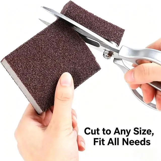 Alt view image 3 of 6 - Magic Emery Wipe Sponge, Heavy Duty Kitchen Eraser, Emery Sponge Brush Eraser Scrub, Pot Scrubber Scouring Pad Kitchen Magic Cleaning Sponge for Removing Rust Cleaning Pots and Pans(5 Pack)