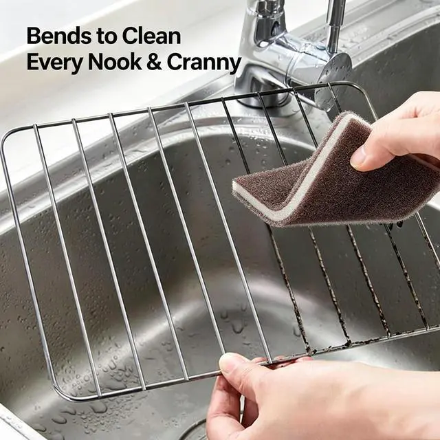 Alt view image 5 of 6 - Magic Emery Wipe Sponge, Heavy Duty Kitchen Eraser, Emery Sponge Brush Eraser Scrub, Pot Scrubber Scouring Pad Kitchen Magic Cleaning Sponge for Removing Rust Cleaning Pots and Pans(5 Pack)