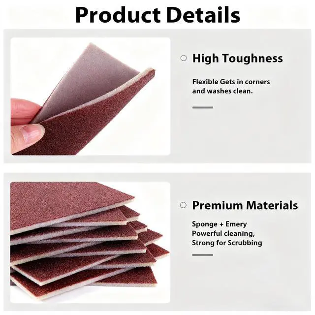 Alt view image 5 of 5 - Carborundum Sponge Nano Emery Sponge Brush Eraser Scrub Kitchen Cleaning for Removing Rust PotsHousehold Cleaning Tool (Dark brown-10pcs)