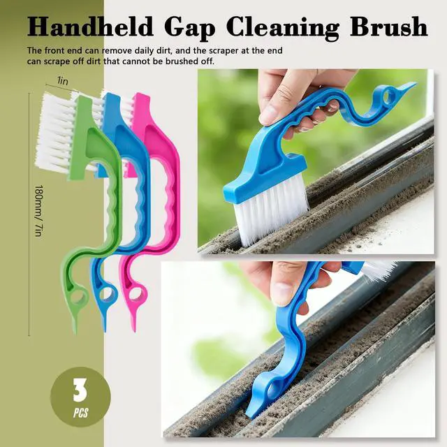 Alt view image 4 of 7 - 15Pcs Crevice Cleaning Brush Set Hard Bristle Scrub Brushes Tools Groove Gap Cleaning Brush for Housekeeping Bathroom Corners Window Track Kitchen Toilet Cup Faucet