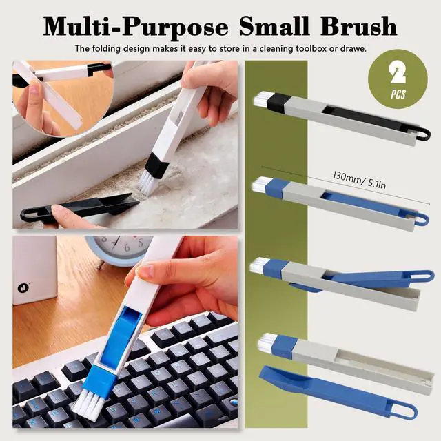 Alt view image 6 of 7 - 15Pcs Crevice Cleaning Brush Set Hard Bristle Scrub Brushes Tools Groove Gap Cleaning Brush for Housekeeping Bathroom Corners Window Track Kitchen Toilet Cup Faucet