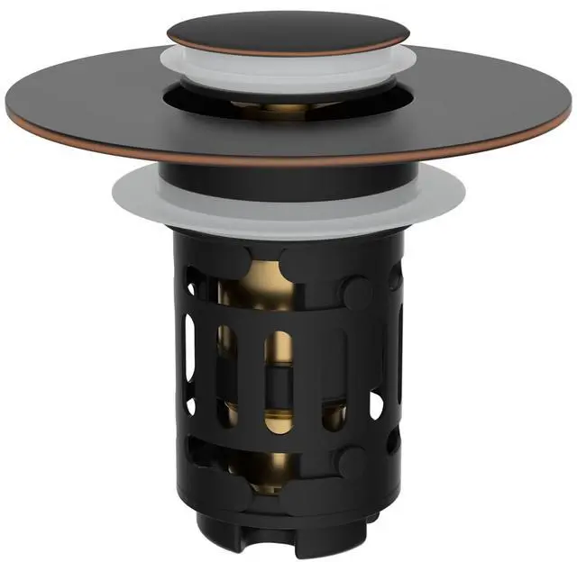 Main image of Upgraded 3 in 1 Bathroom Sink Drain Strainer, Universal Pop Up Stopper with Removable Stainless Steel Filter Basket Hair Catcher, Sink Plug for 1.1''~2.36'' Basin, Oil-Rubbed Bronze