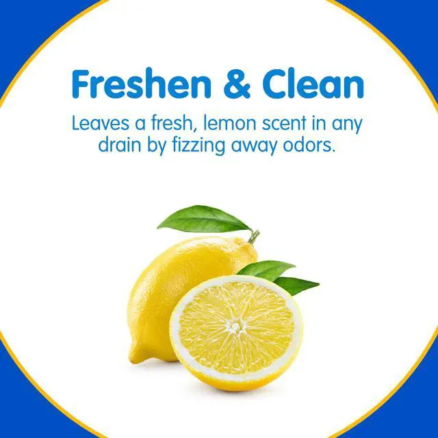 Alt view image 4 of 7 - Fizzy Drain Cleaner and Freshener, Prevents Drain Clogs and Buildup, Removes Odors from Bathroom and Kitchen Sinks, Septic-Friendly, Made in the USA, Lemon Scent, 18 Tablets