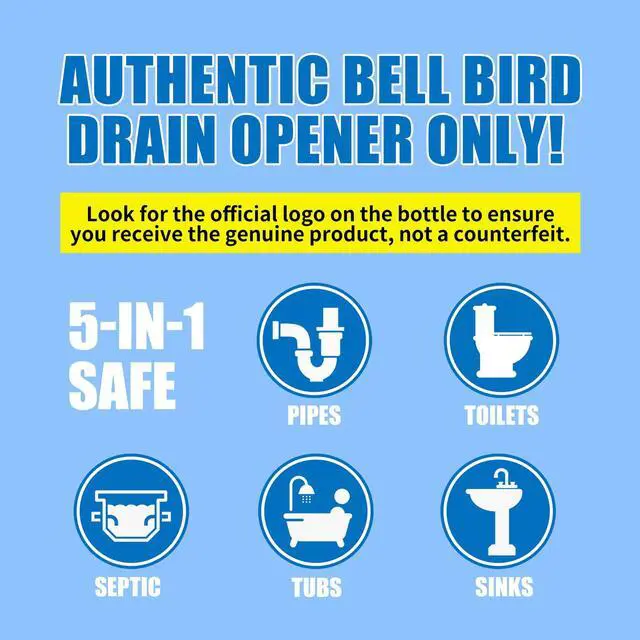 Alt view image 6 of 7 - BELL BIRD Crystal Lye Drain Opener, Lye Sodium Hydroxide, Unclogs Bathroom Kitchen Sinks, Shower Pipes & Toilets, Sink Drain Cleaner, Clog Remover for Clogged Drains Bathtub Pipes (1PCS)