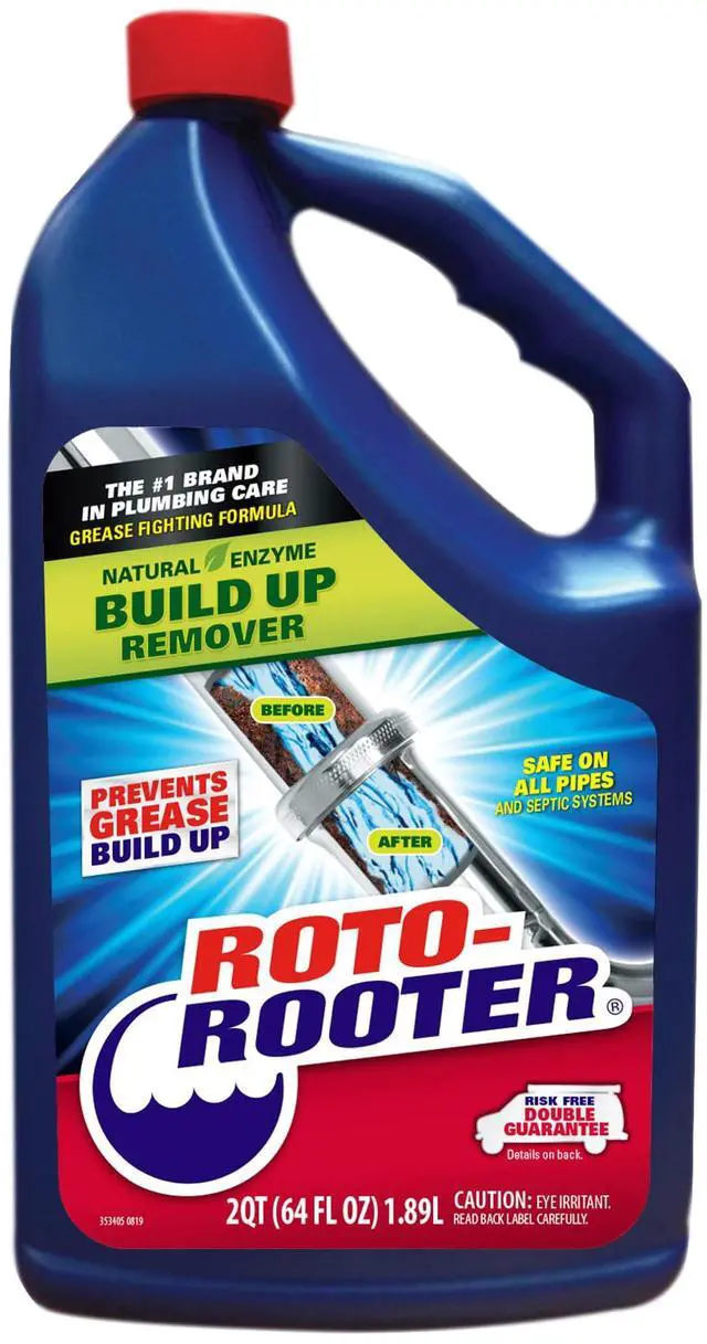 Main image of Build-Up Remover Drain Cleaner, Enzyme-Based Formula Helps Prevent Clogs and Grease Buildup, Removes Odor, Safe for Septic Systems, Pipes, Toilets, Drains and Sinks, 64 oz