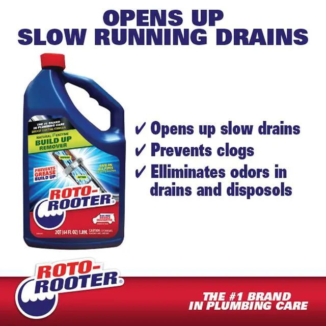 Alt view image 2 of 6 - Build-Up Remover Drain Cleaner, Enzyme-Based Formula Helps Prevent Clogs and Grease Buildup, Removes Odor, Safe for Septic Systems, Pipes, Toilets, Drains and Sinks, 64 oz