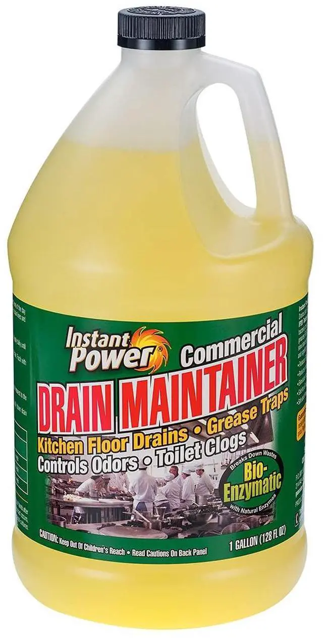 Main image of Commercial Drain Maintainer - Liquid Enzyme Clog Remover, Cleans and Deodorizes, Reduces Drain Blockages, 1 Gal